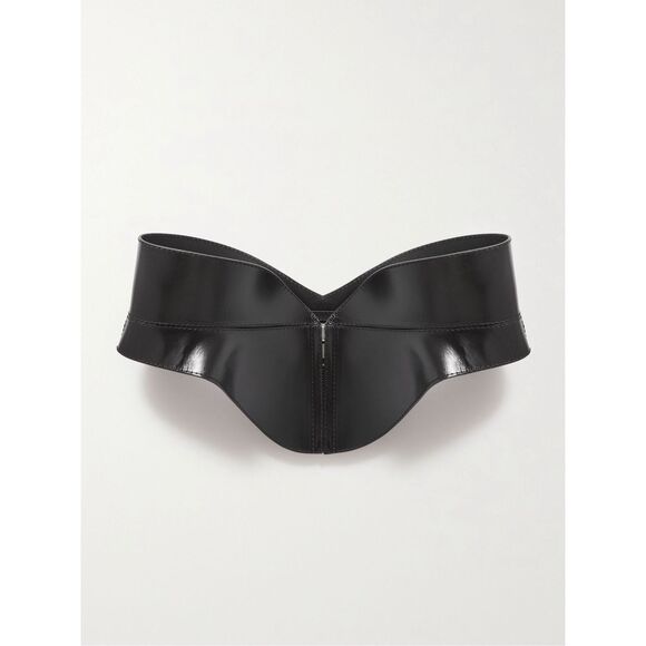 NWT ALEXANDER MCQUEEN Glossed-leather waist belt Size IT36/US0 $2,190 main image 10